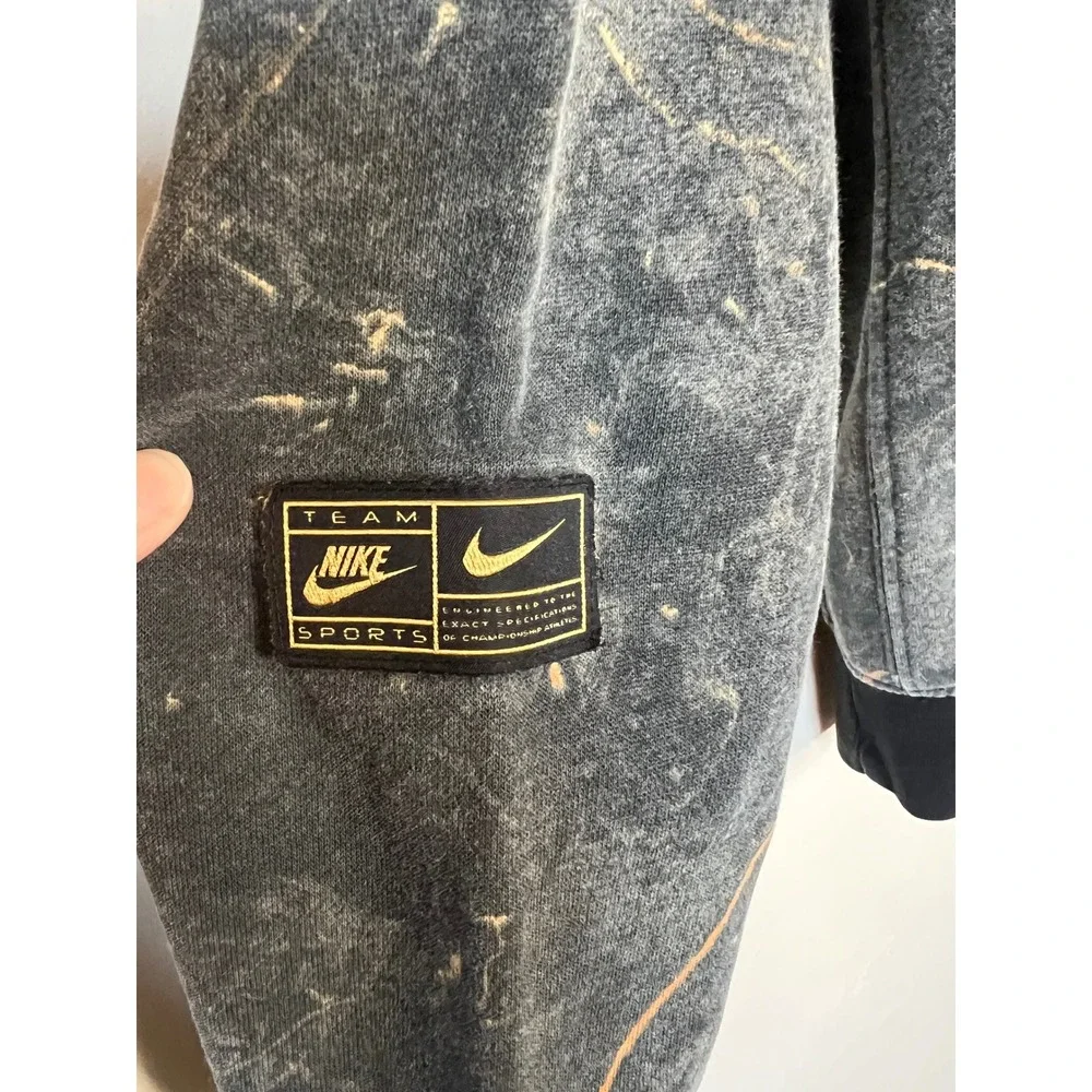 Nike Men's NSW Club Pullover‎ Hoodie Marble Print Gold Accent Sportswear Size S